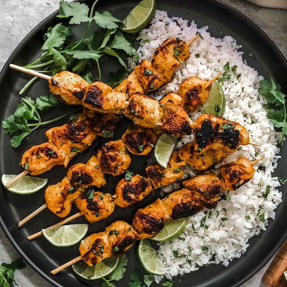 Skewered lime spiced chicken