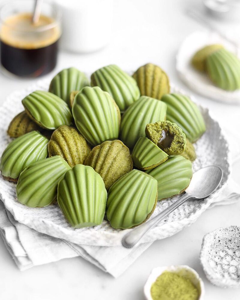 Matcha Madeleines Filled with Coconut Matcha Fudge by nm_meiyee | Quick ...