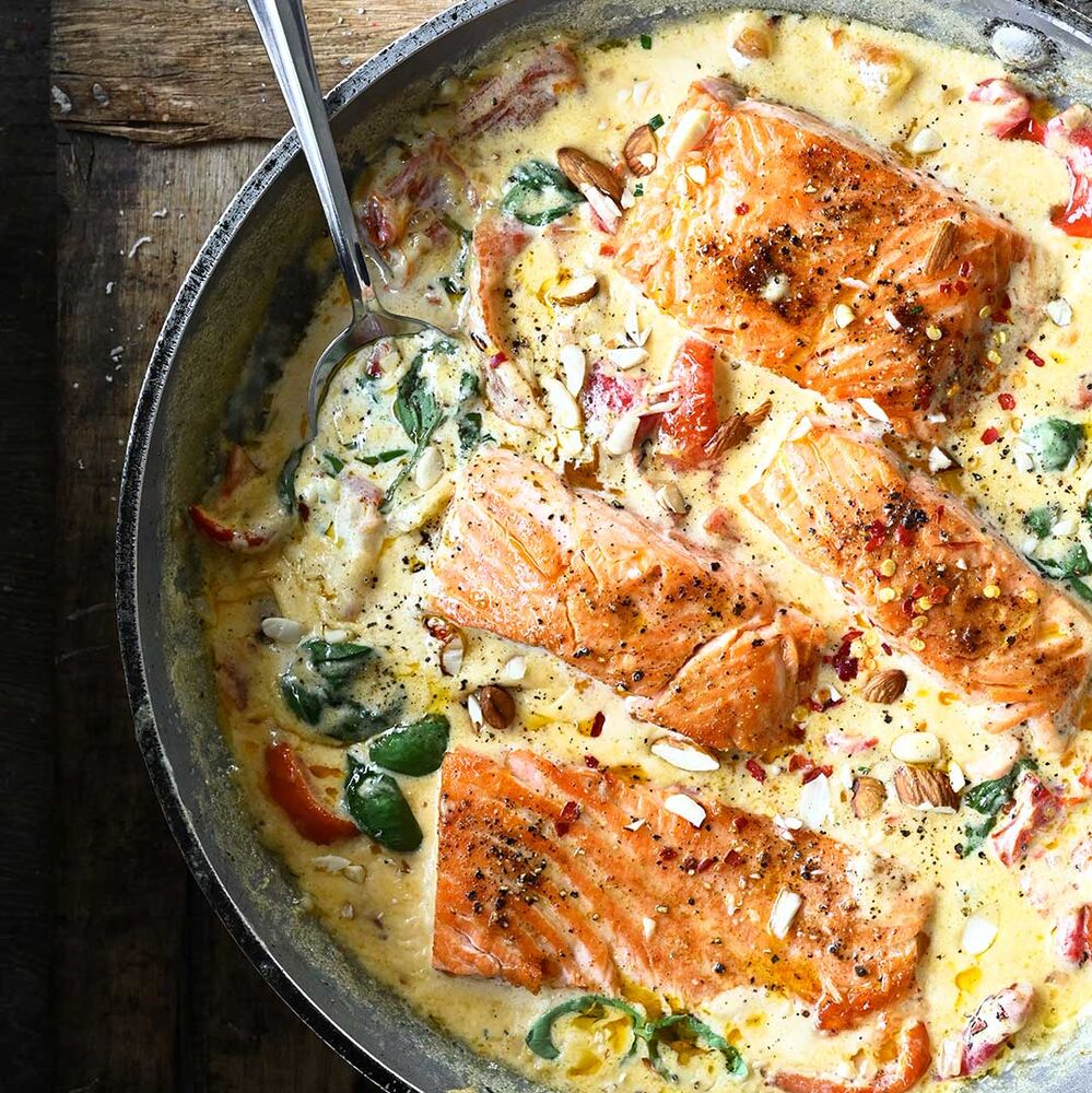 Pan Seared Salmon in Garlic Mascarpone Sauce Recipe The Feedfeed