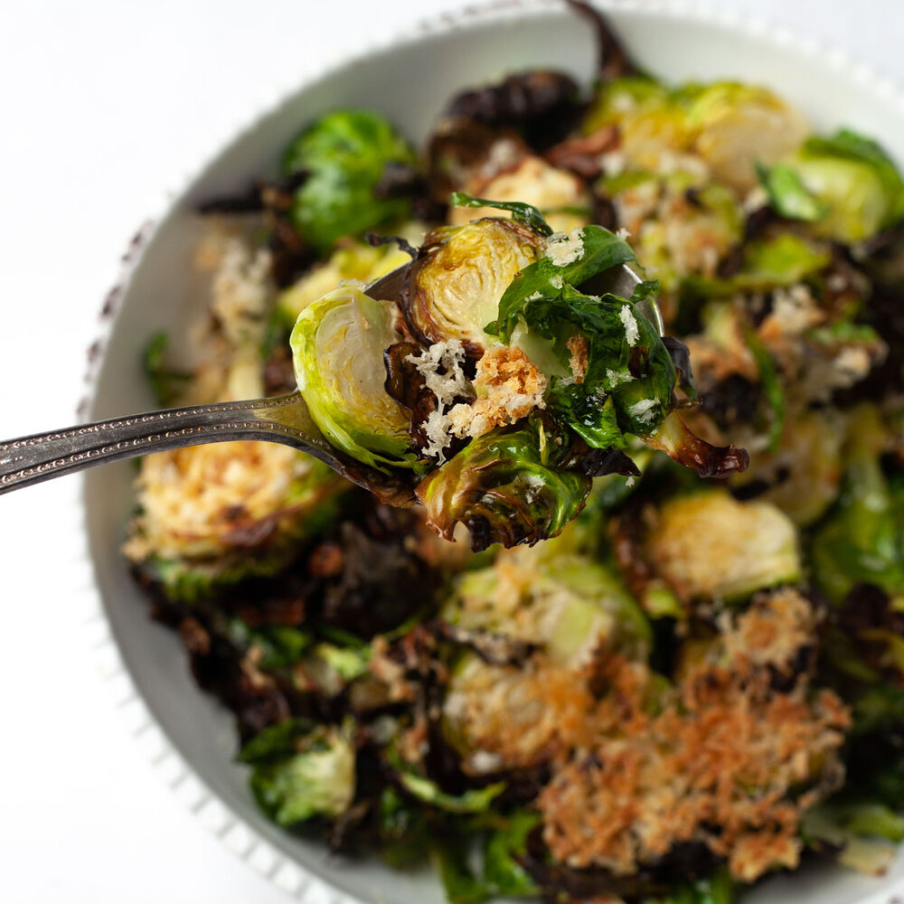 Air Fryer Parmesan Brussels Sprouts Recipe The Feedfeed