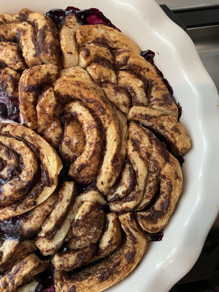 Blueberry Cinnamon Roll Cobbler-image