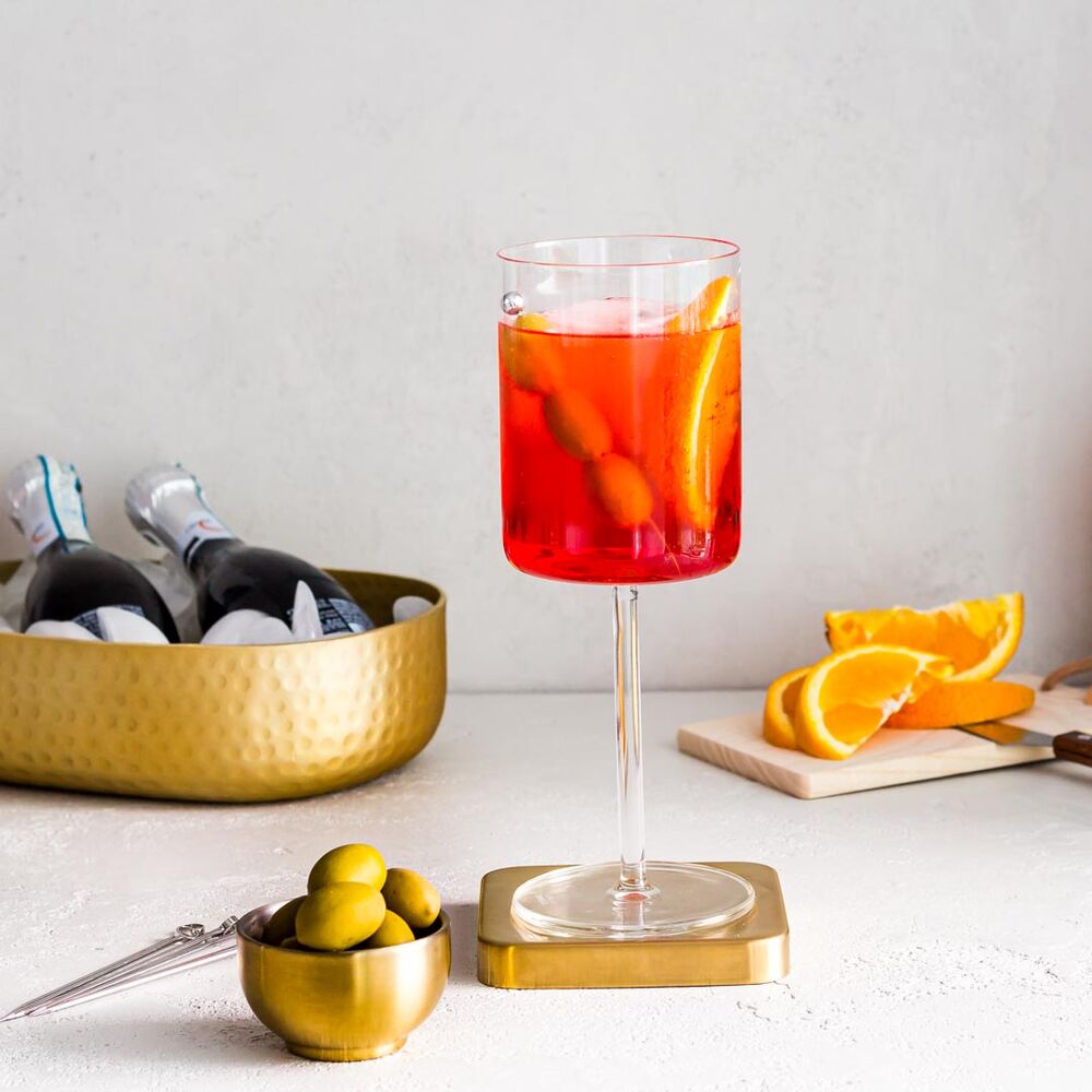 Aperol Spritz Veneziano With Green Olive Recipe The Feedfeed