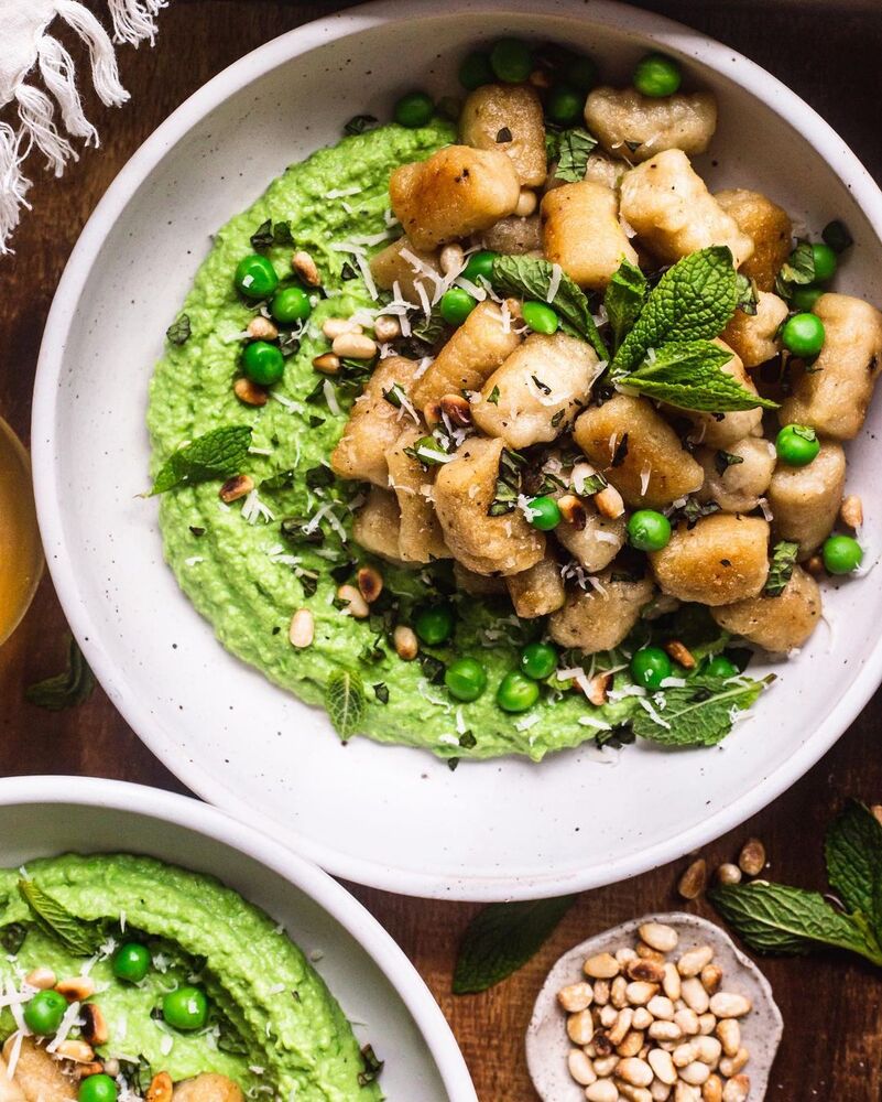 Crispy Cauliflower Gnocchi with Parmesan Pea Purée Recipe The Feedfeed