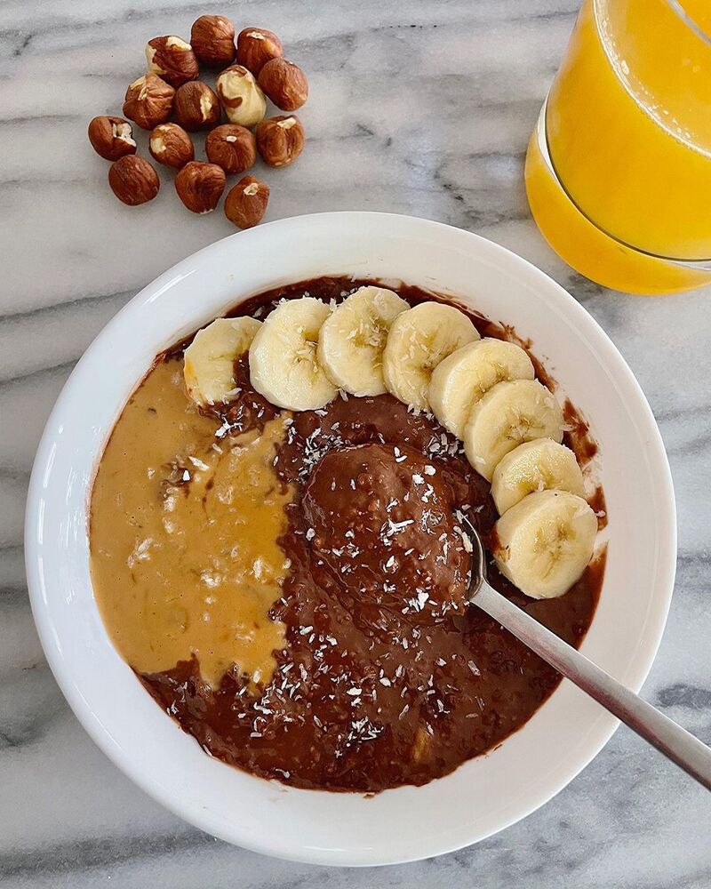 Chocolate Hazelnut Peanut Butter Porridge by Lalasa.K Quick & Easy
