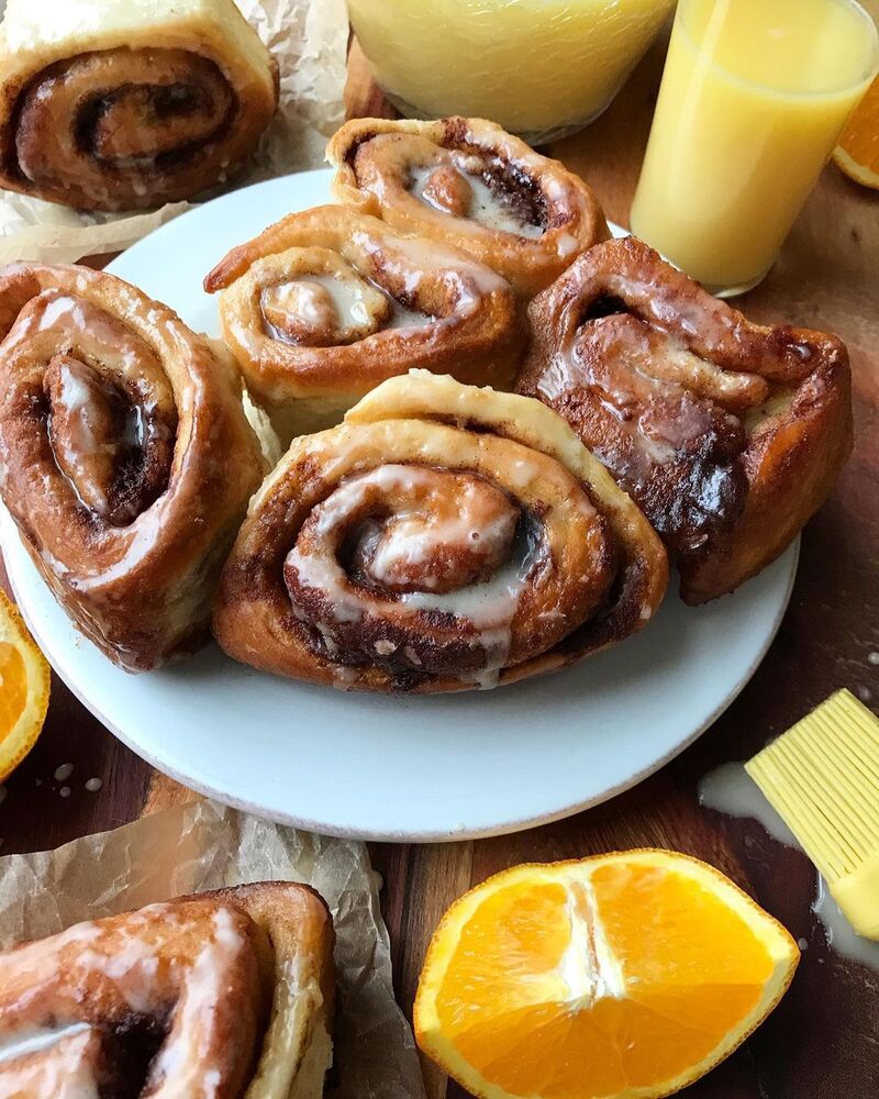 Cinnamon Rolls with Orange Icing Recipe The Feedfeed