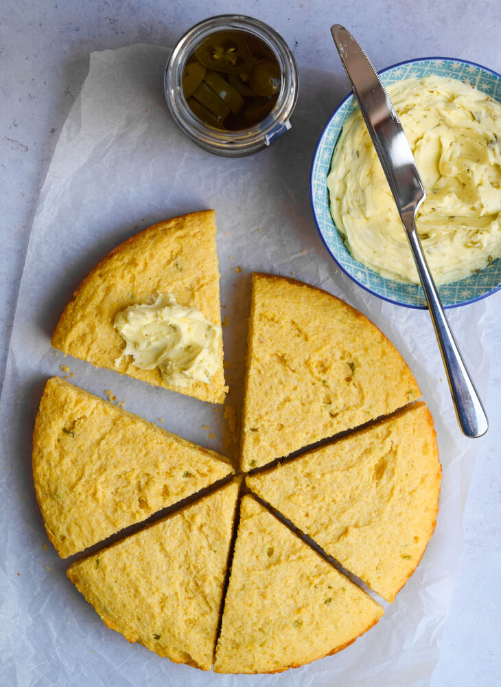 Polenta Cornbread with Whipped Jalapeño Butter Recipe The Feedfeed