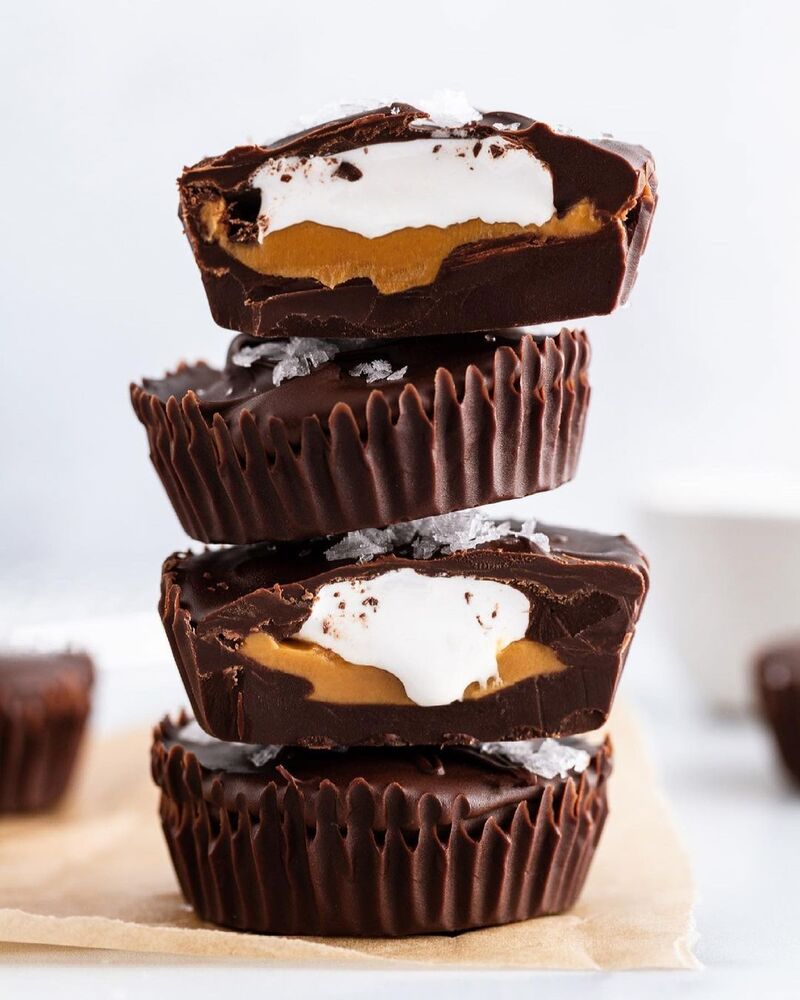 Chocolate Peanut Butter Marshmallow Cups Recipe The Feedfeed
