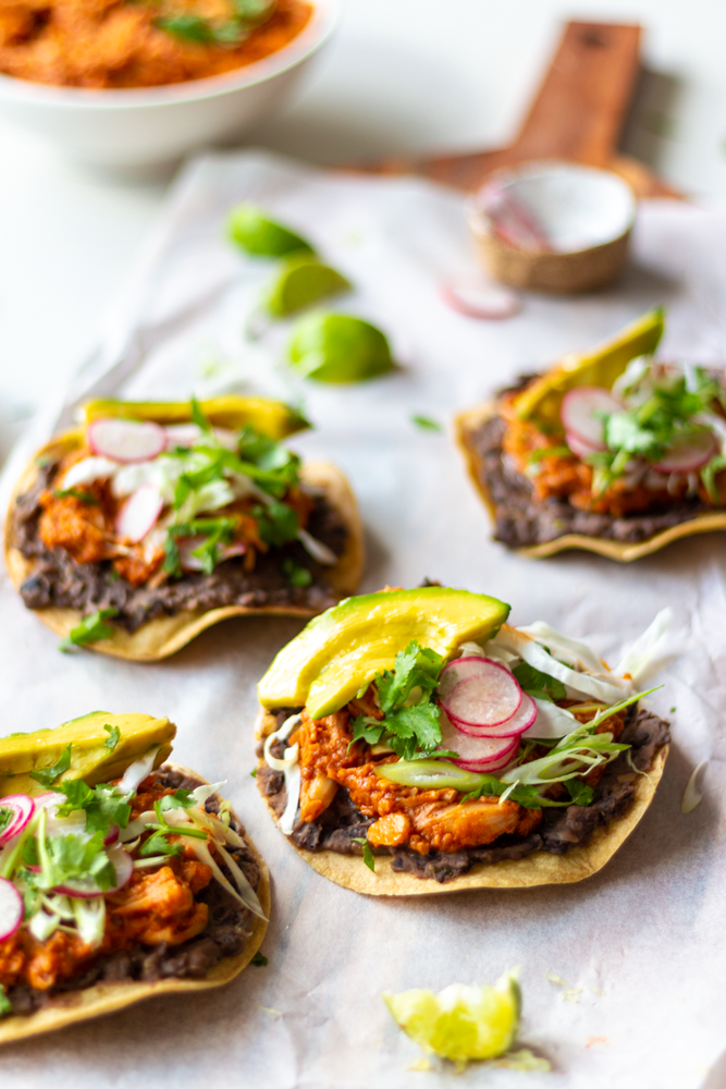 Smoky Jackfruit Tinga Tostadas Recipe The Feedfeed