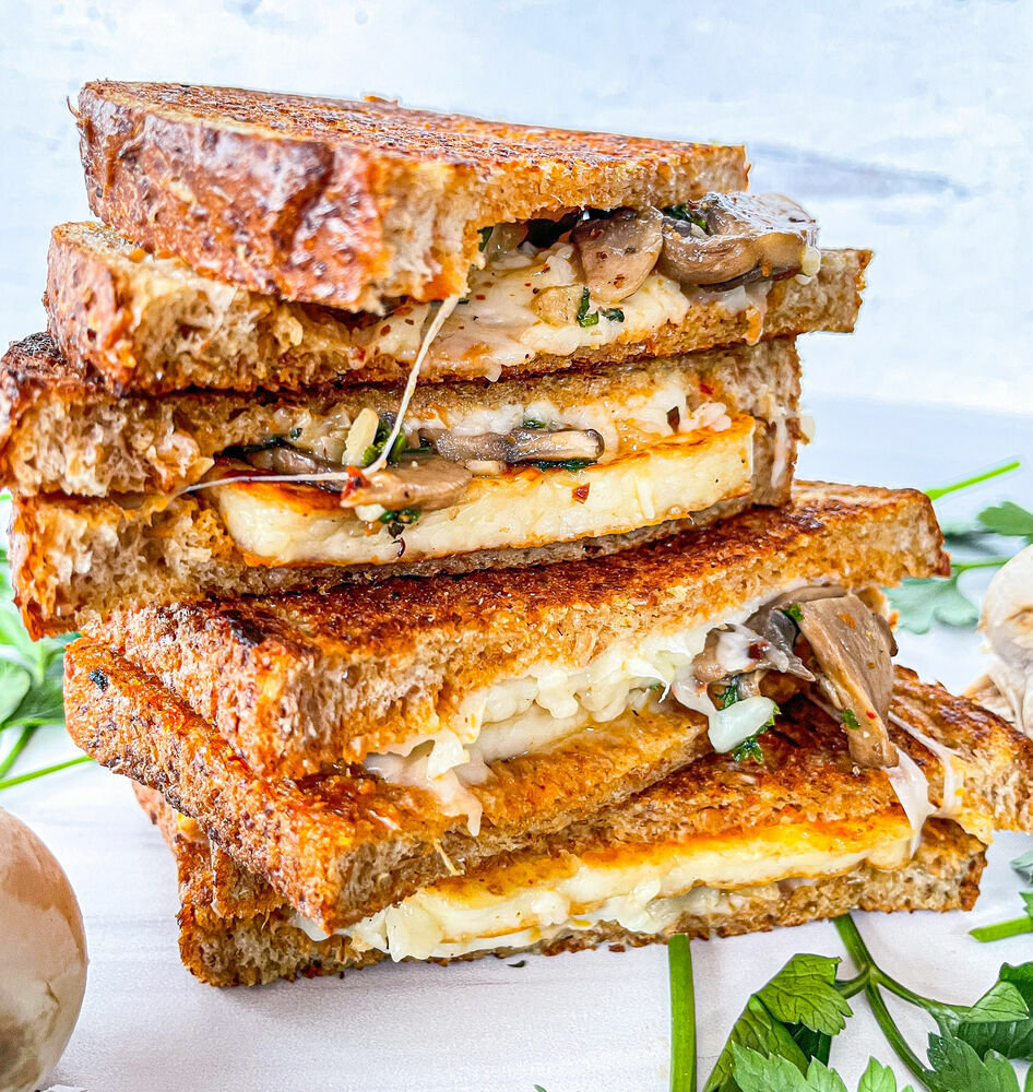 Monument Kano dam Mushroom and Halloumi Grilled Cheese by theglobalvegetarian | Quick & Easy  Recipe | The Feedfeed