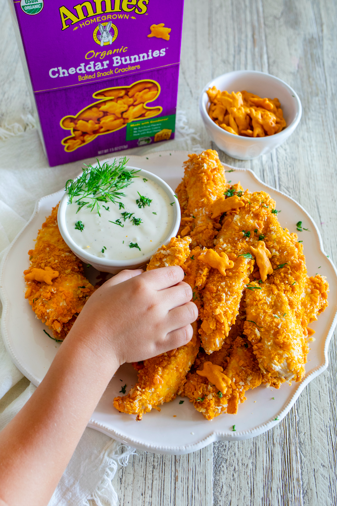 Cheddar Bunnies Crusted Chicken Tenders Recipe The Feedfeed