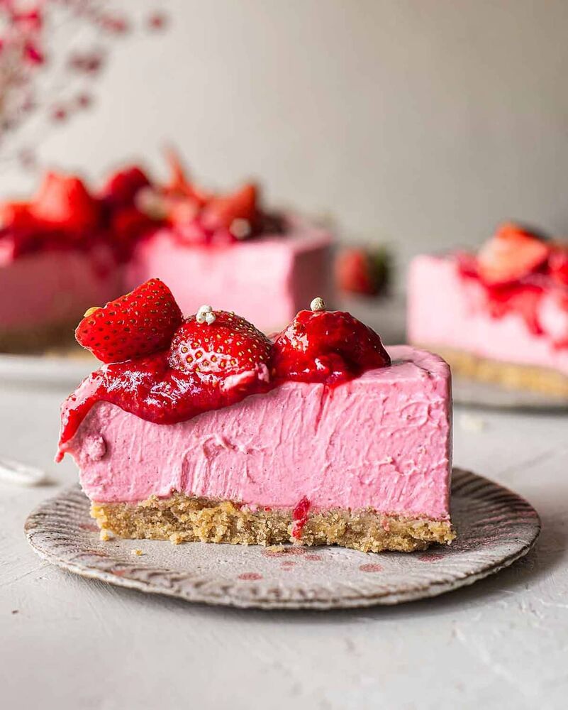 Strawberry Vegan Cheesecake Recipe | The Feedfeed