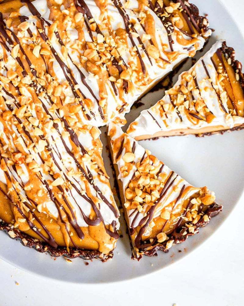 No-Bake Vegan Peanut Butter Chocolate Pie Recipe | The Feedfeed