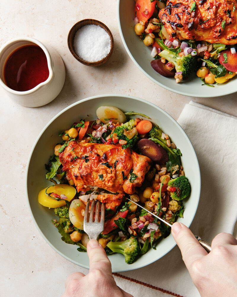 Yogurt and harissa chicken and rice salad Recipe Cart