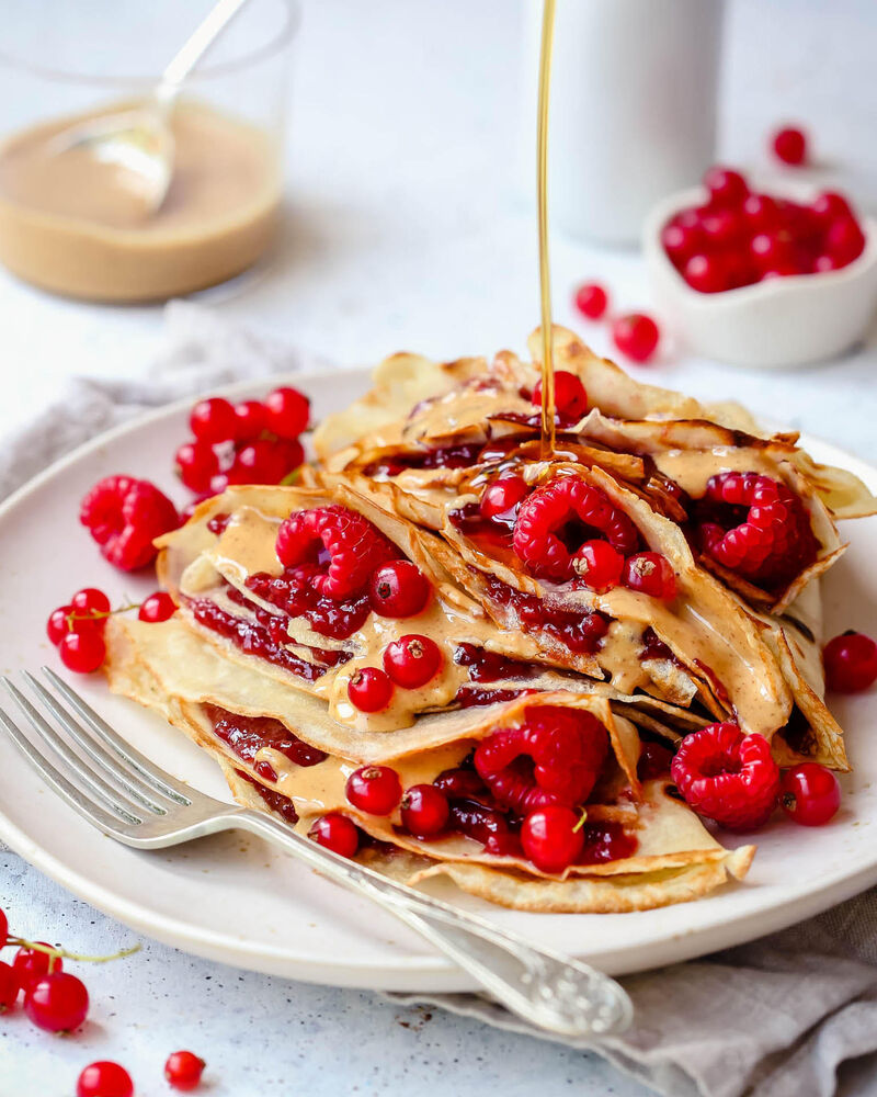 Vegan Peanut Butter and Jelly Crêpes Recipe The Feedfeed