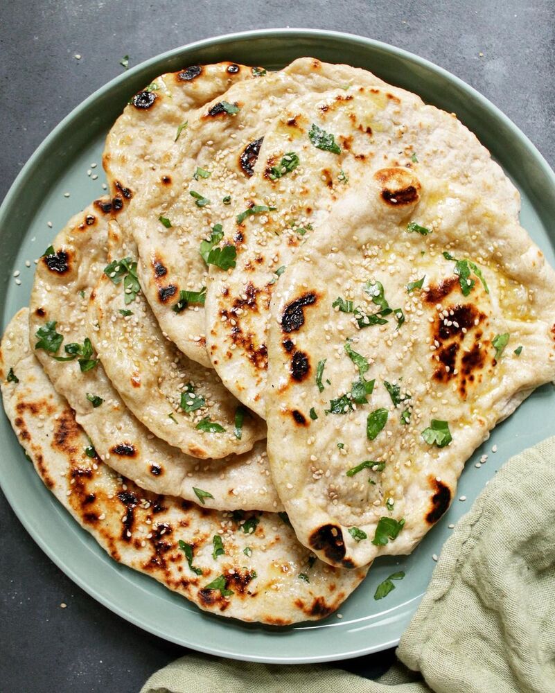 Vegan Garlic Coriander Naan Recipe The Feedfeed