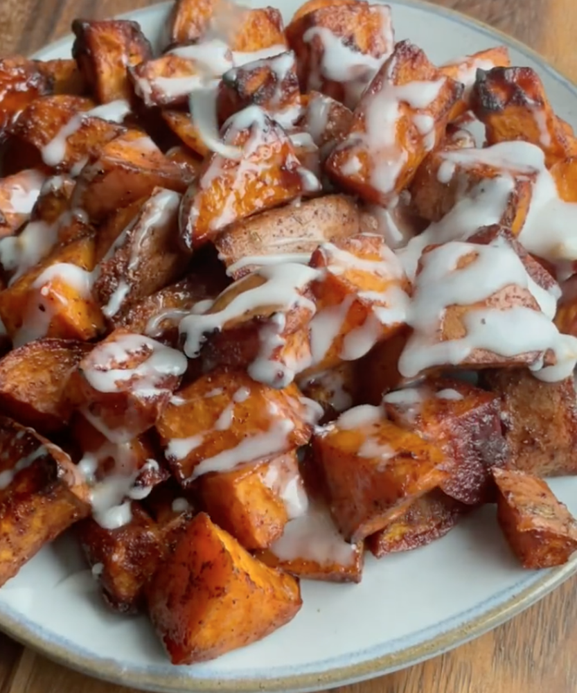 air-fried-sweet-potatoes-with-coconut-butter-drizzle-by-choosing