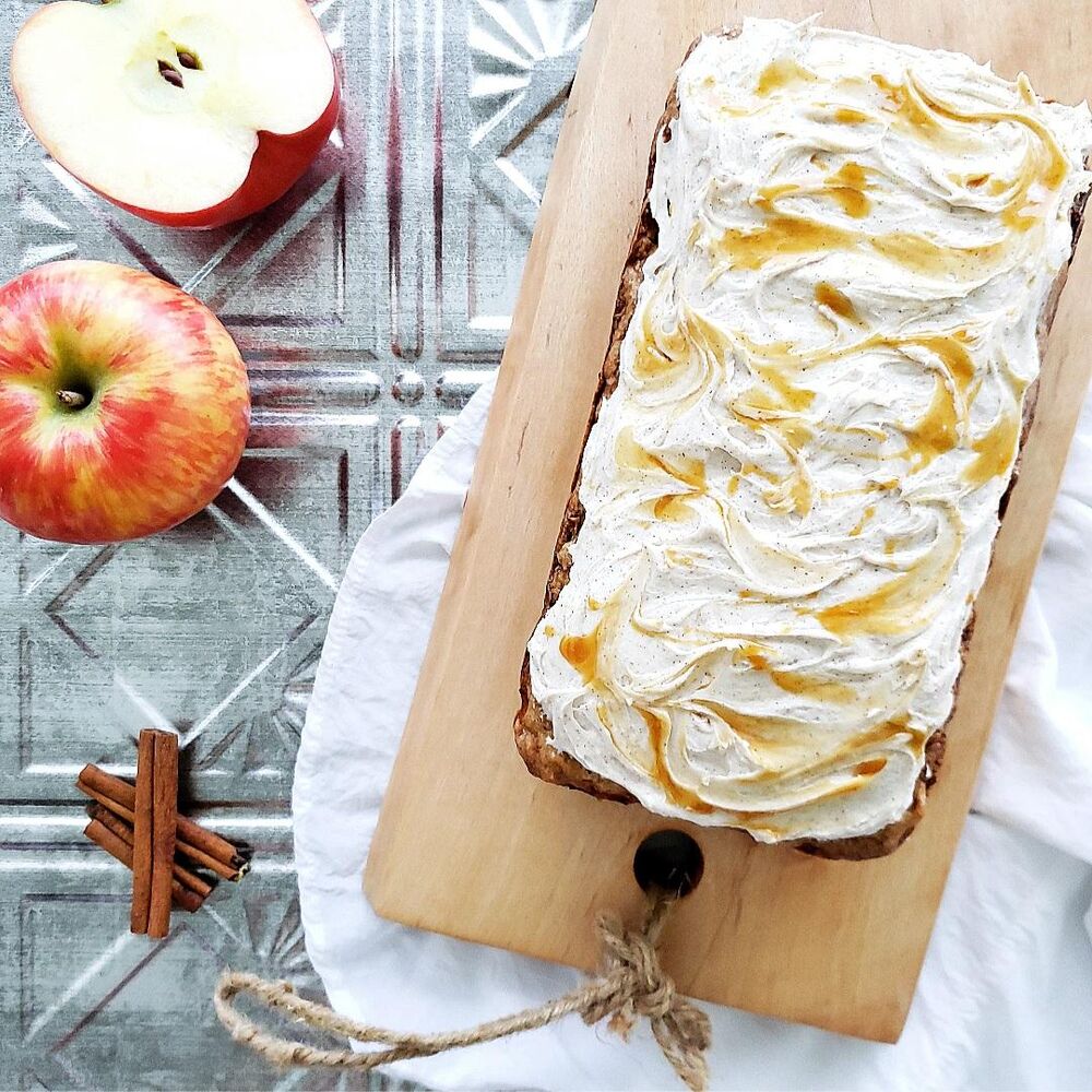 Honeycrisp Apple Bread with Cinnamon Cream Cheese Frosting Recipe The