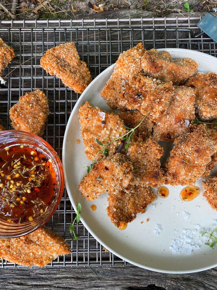 Baked chicken nuggets with rosemary hot honey by shelbyykhan | Quick ...