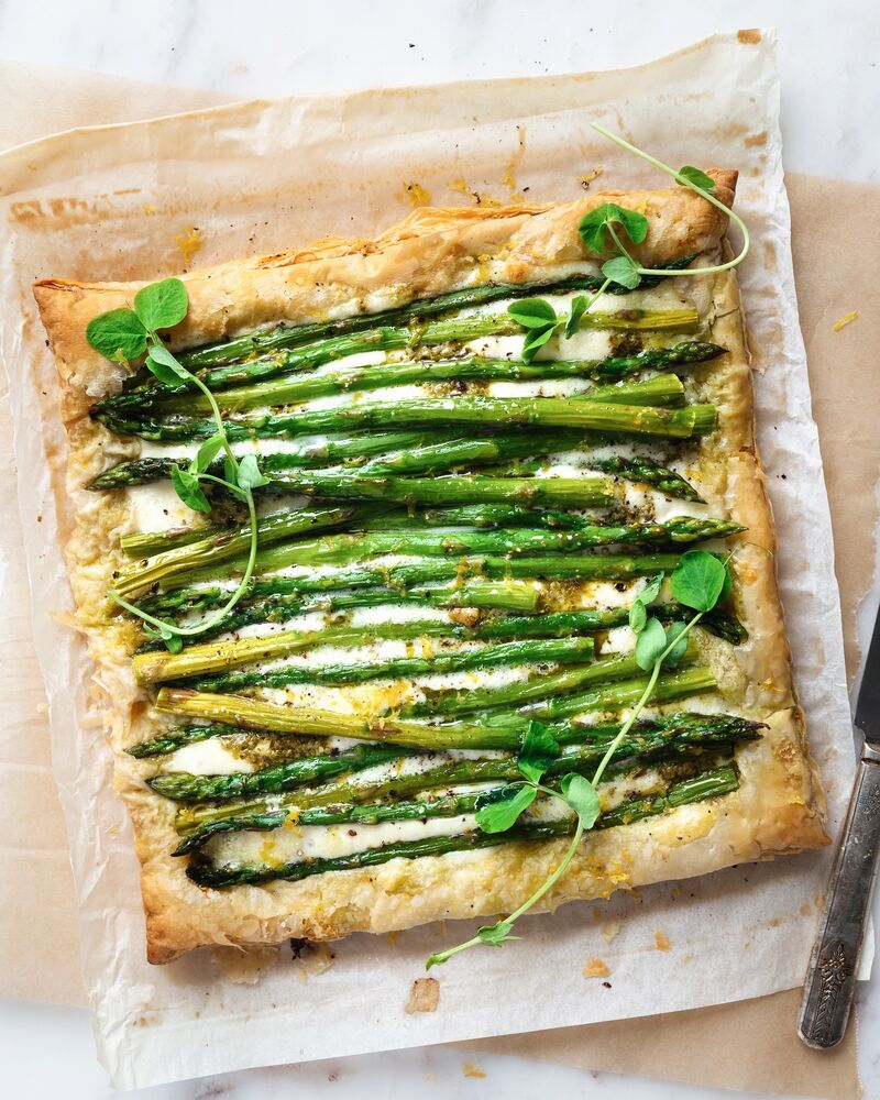 Asparagus and Pesto Puff Pastry Tart Recipe The Feedfeed