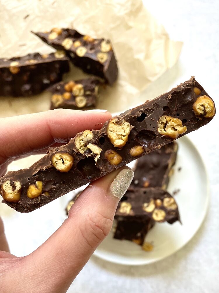 Chickpea Chocolate Crunch Bar Recipe The Feedfeed