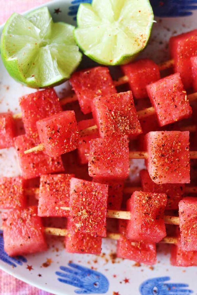 Tajin Watermelon Skewers Recipe The Feedfeed