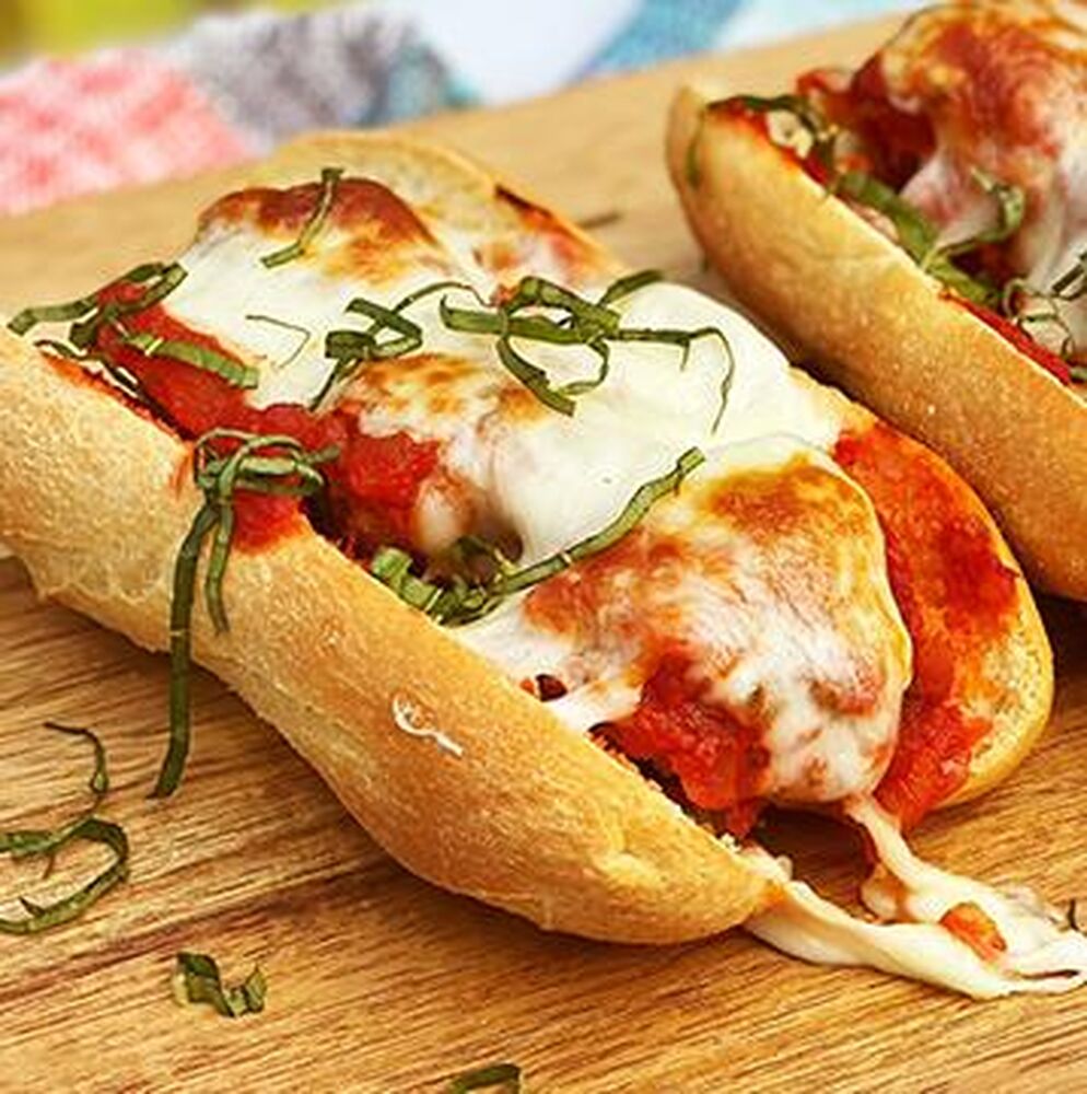 Wagyu Beef Meatball Sub on Semolina Hoagie Roll by double8cattle