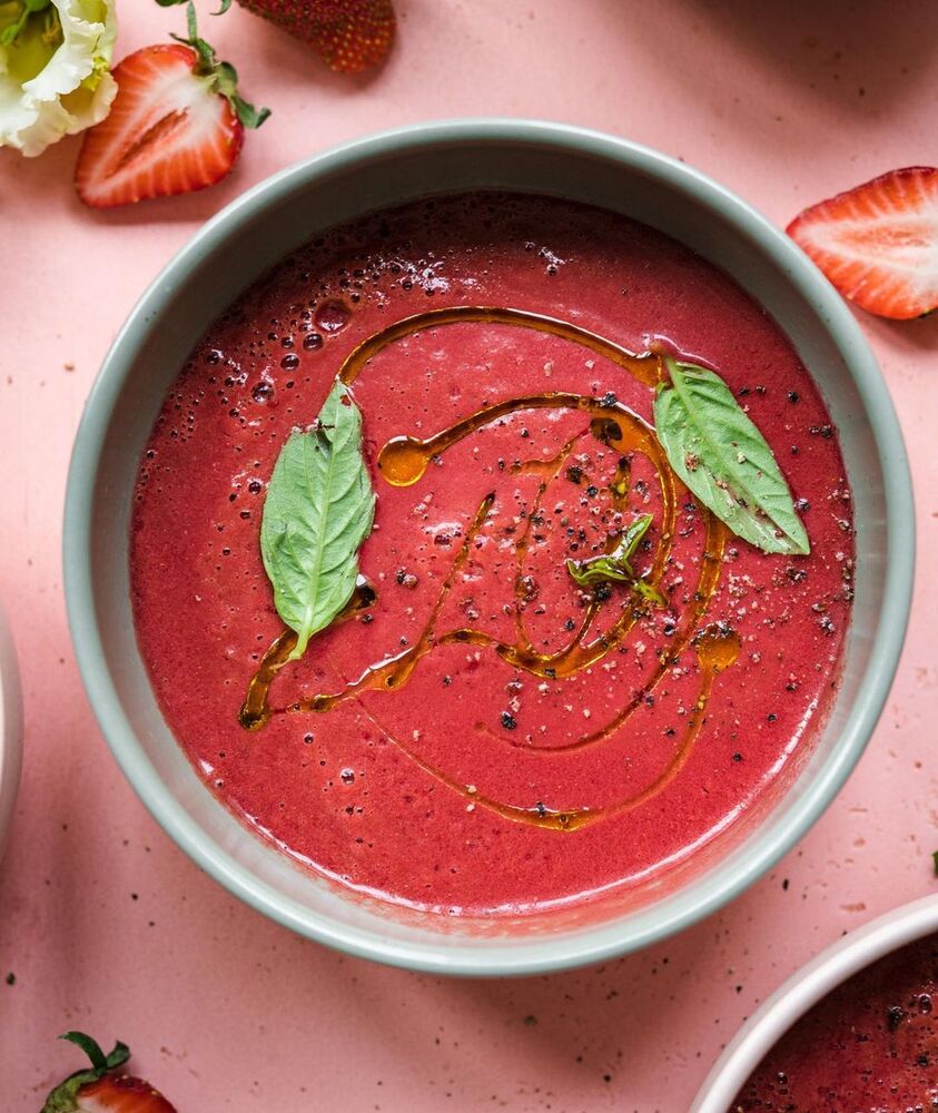 Strawberry Poppyseed Gazpacho