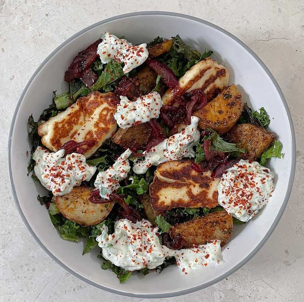 Crispy Kale, Potato and Halloumi Salad Recipe The Feedfeed