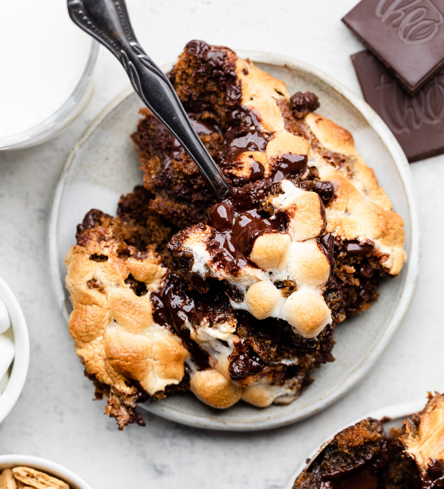 Chocolate Caramel Skillet Cookie - The Mindful Hapa