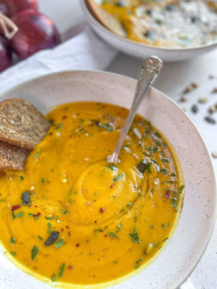 Sheet Pan Butternut Squash Soup by thefeedfeed