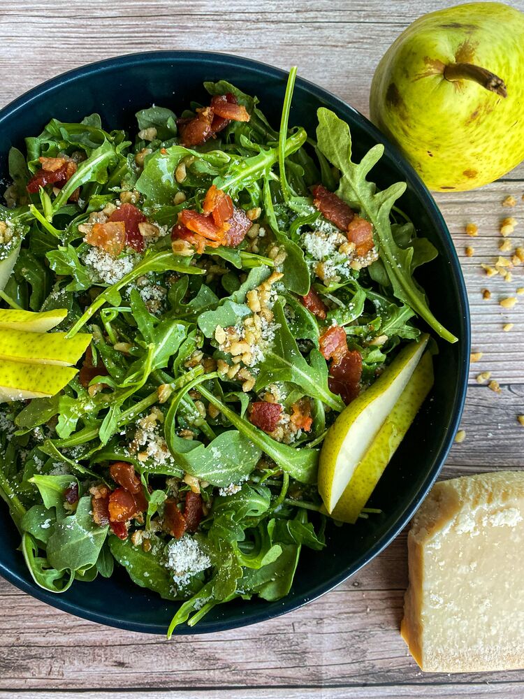 Pear Salad with Bacon, Walnuts & Parmigiano-image