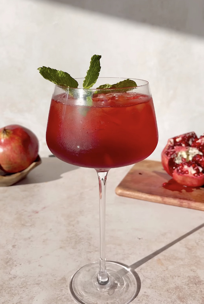 Pomegranate Pomander Spritz Mocktail