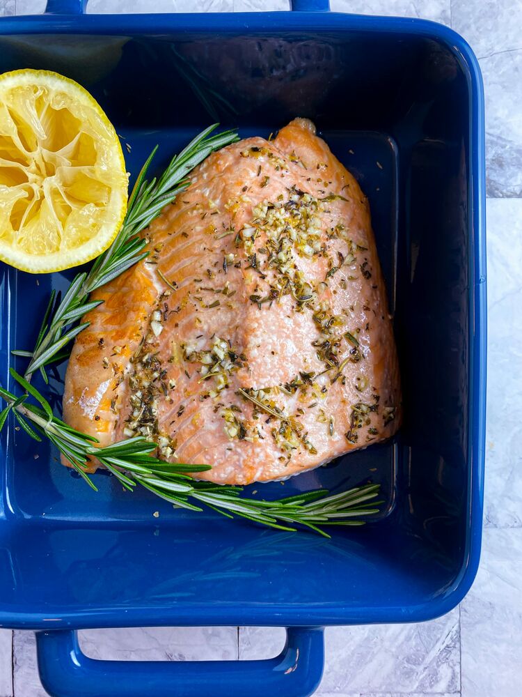 Roasted Salmon with Lemon, Garlic and Herbs Recipe The Feedfeed