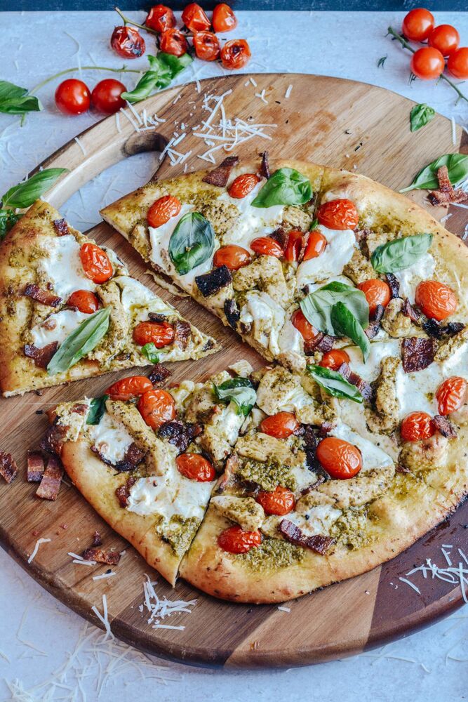 Pesto Chicken Pizza Recipe The Feedfeed