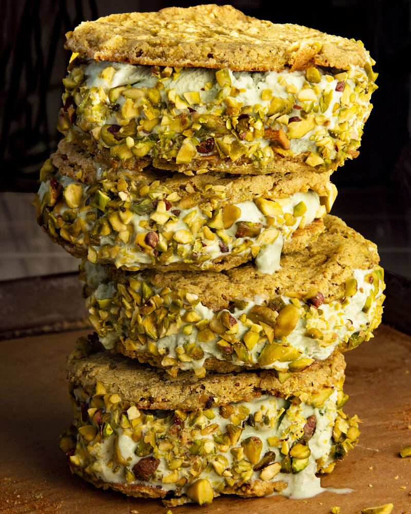 Pistachio Ice Cream Sandwiches