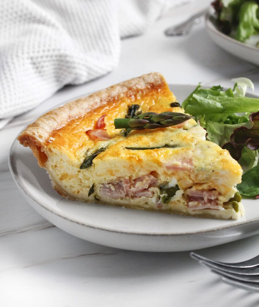 Canadian Bacon and Asparagus Quiche by saralynn.bakes Quick & Easy