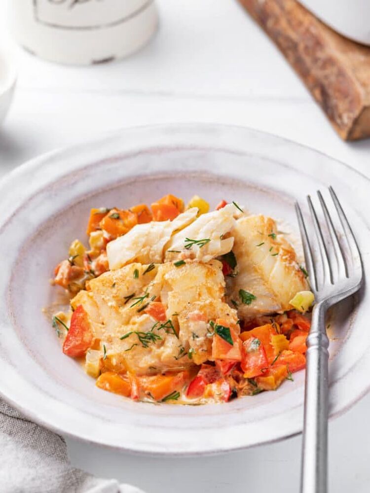 One Pan Oven Baked Fish with Vegetables and Spices by allweeat-com ...