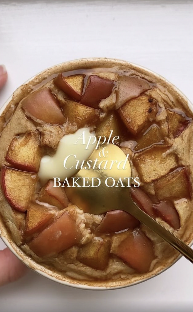 Caramel Apple & Custard Baked Oats Recipe The Feedfeed