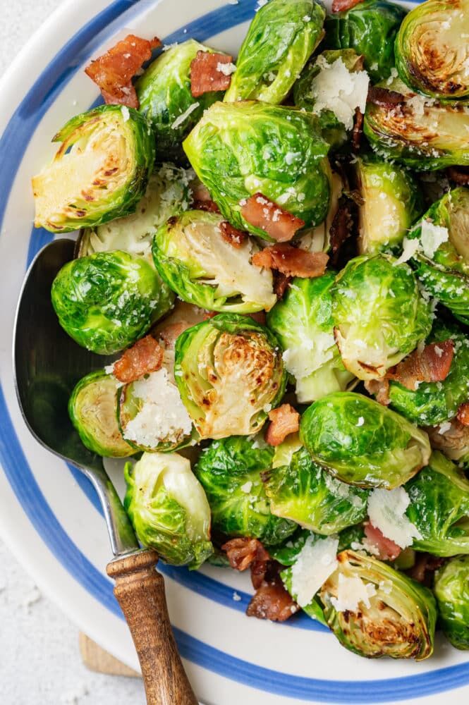 Seared Brussel Sprouts with Bacon and Cheese Recipe | The Feedfeed