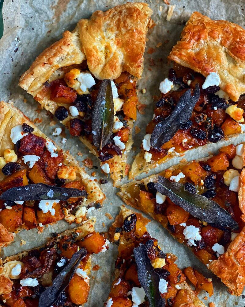 How to Make Roasted Butternut Squash Galette with NoDrippings Gravy