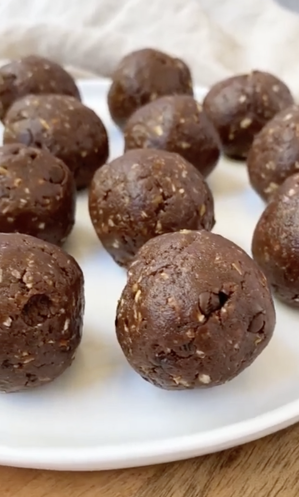 Salted Caramel Brownie Protein Bites Recipe The Feedfeed