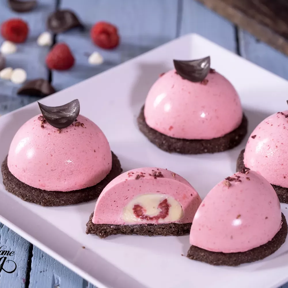 Chocolate Raspberry Mousse Domes Recipe | The Feedfeed