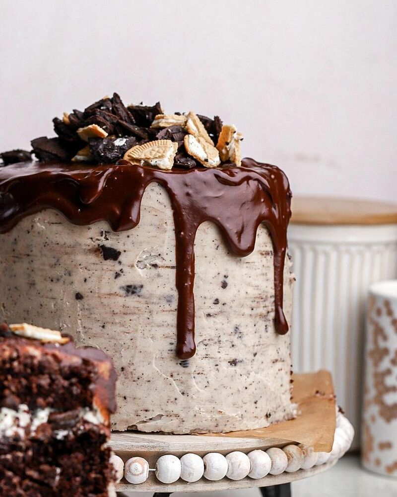 Cream & Cookie Cake The Feedfeed