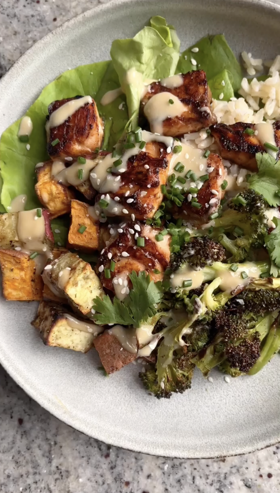 Salmon Bowl with Miso Tahini Sauce Recipe The Feedfeed