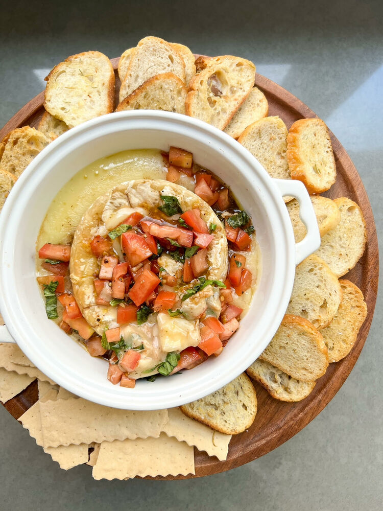 Bruschetta Baked Brie Recipe | The Feedfeed