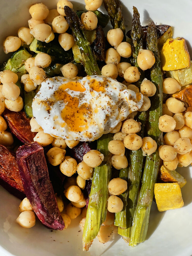 Chickpea Za'atar and Roasted Veggie Bowl Video Recipe The Feedfeed