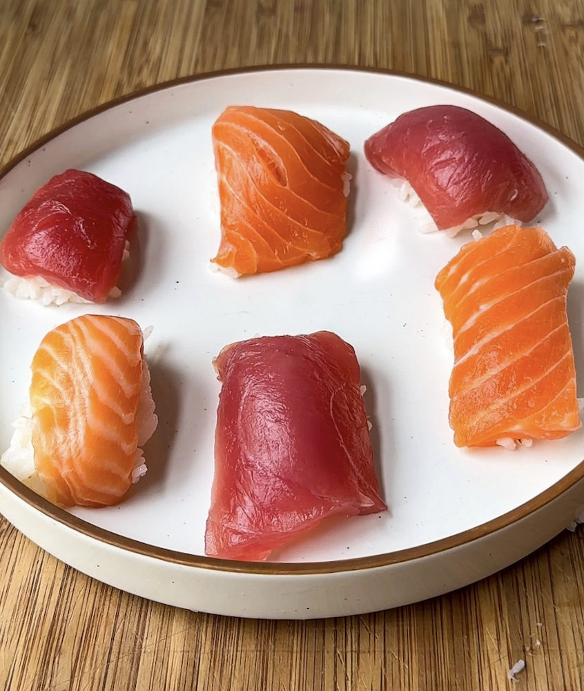 How to make salmon nigiri in an ice cube tray - A Is For Apple Au