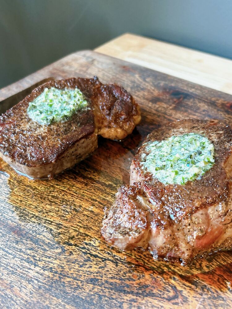 CastIron Seared Filet Mignon with GarlicHerb Butter Recipe The Feedfeed