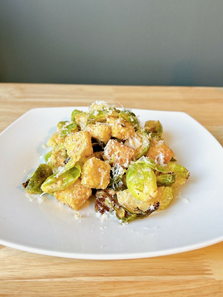 Roasted Brussels Sprout Caesar Salad Recipe The Feedfeed