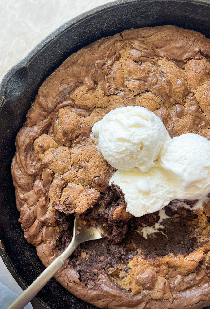 Brownie Cookie Skillet by caramelclove Quick & Easy Recipe The Feedfeed